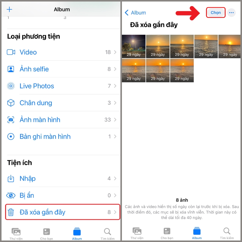 Cách lấy lại ảnh đã xóa trên iPhone cực dễ dàng và nhanh chóng